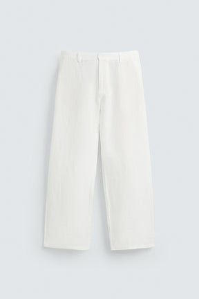 RELAXED FIT 100% LINEN TROUSERS - Image 6