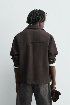 TEXTURED OVERSHIRT WITH POCKETS - Image 3