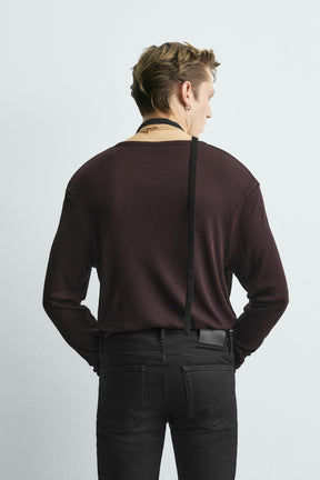 LYOCELL - COTTON HENLEY COLLAR T-SHIRT - Image 3