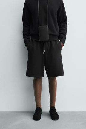 INTERLOCK BERMUDA SHORTS WITH LABEL - Image 2