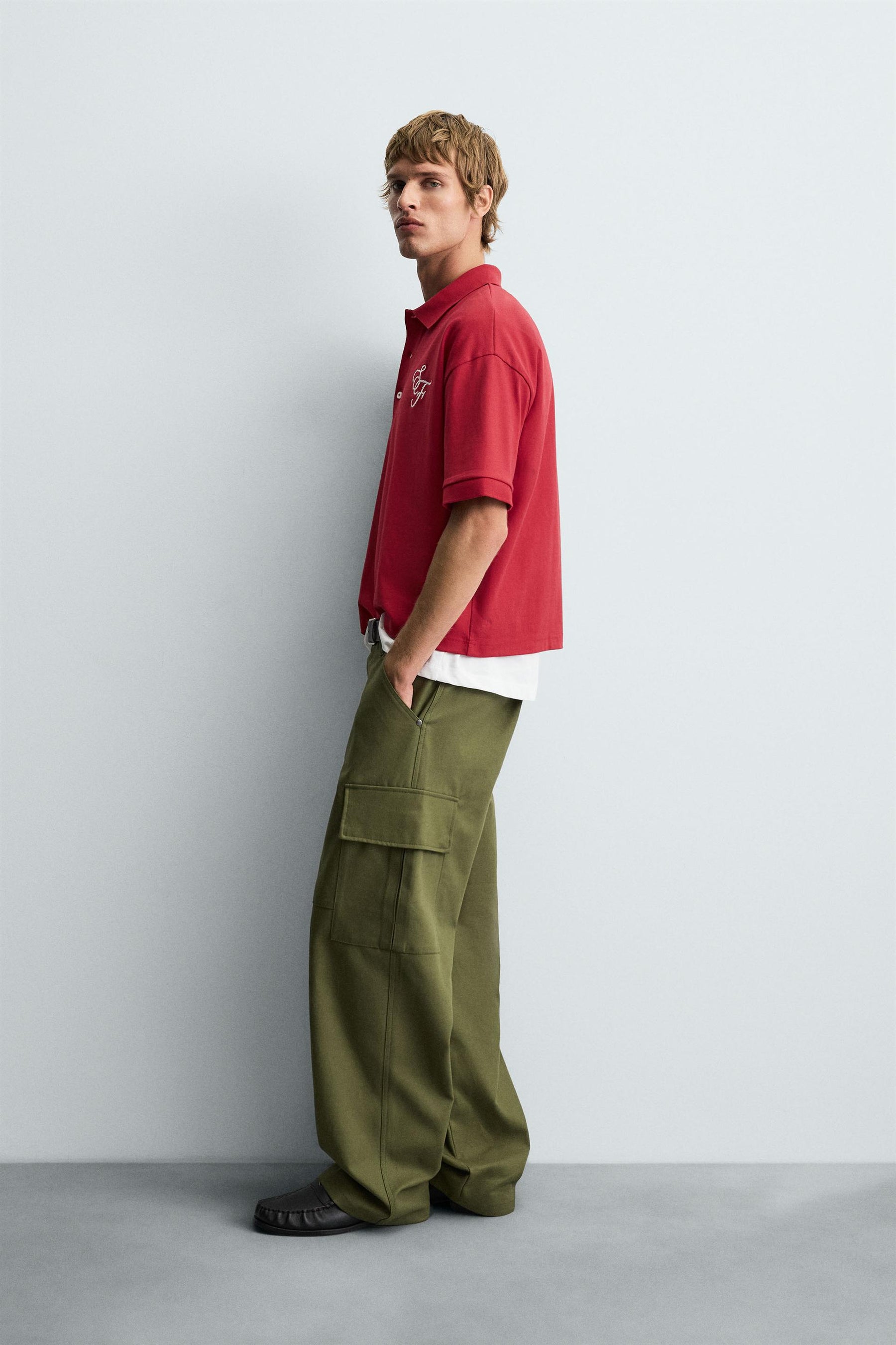 EMBROIDERED TEXT POLO SHIRT - Image 4