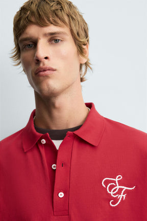 Embroidered Letter Polo