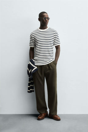 WAFFLE-KNIT TEXTURED T-SHIRT - Image 1