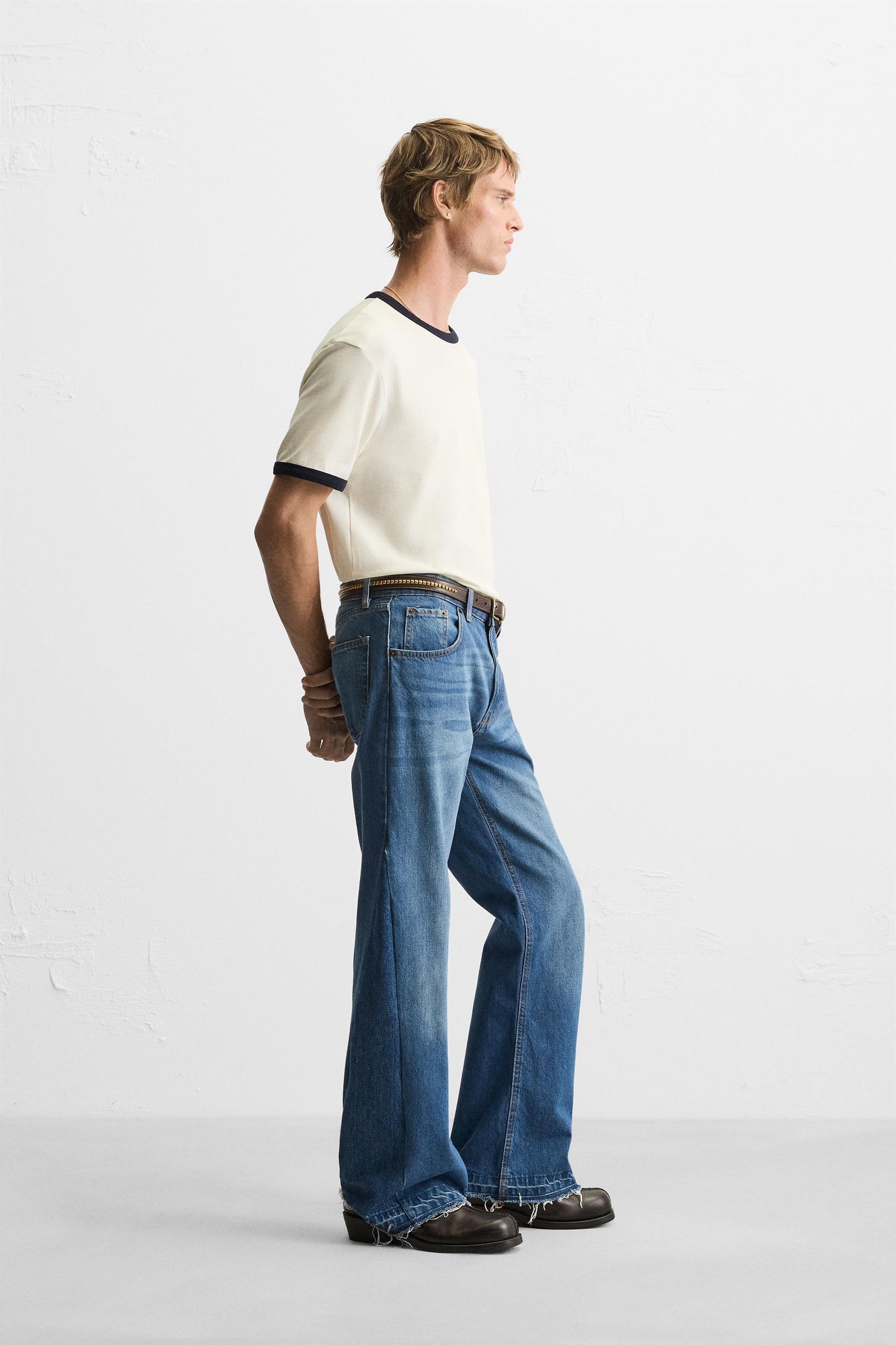 BASIC CONTRAST RIB T-SHIRT - Image 4