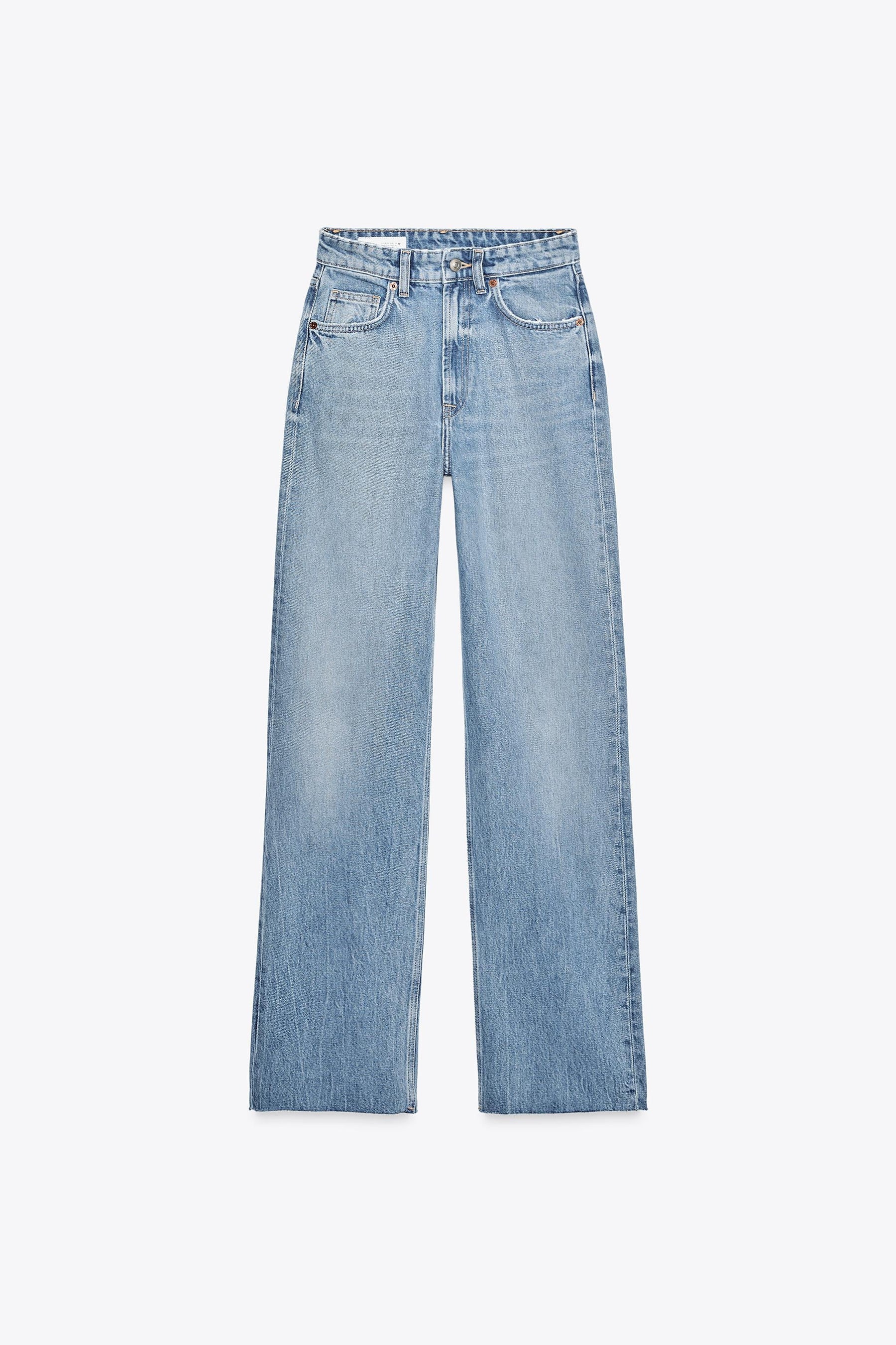 Wide-leg high-waist jeans