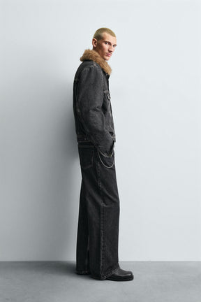DENIM JACKET WITH FAUX FUR COLLAR - Image 4