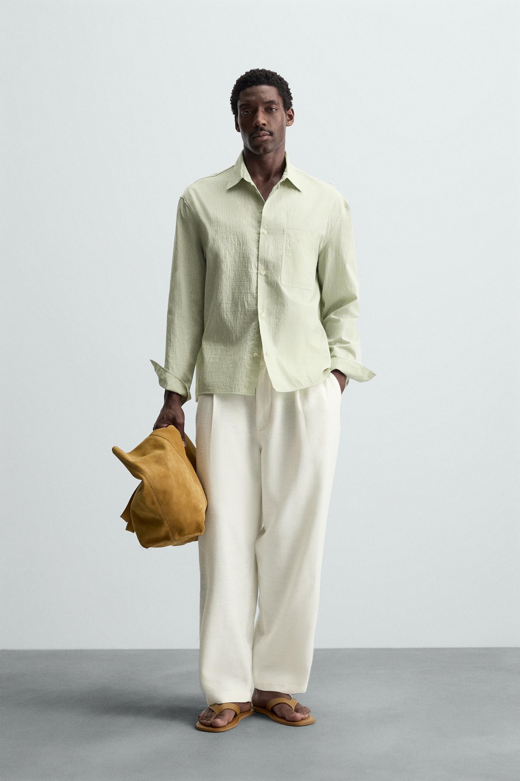 TEXTURED STRIPE SHIRT - Image 1