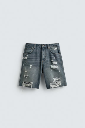 RIPPED DENIM BERMUDA SHORTS - Image 6