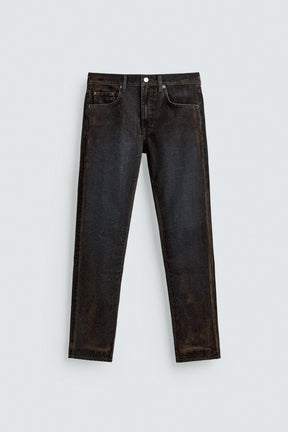 RELAXED FIT FLOCKED VELVET JEANS - Image 7