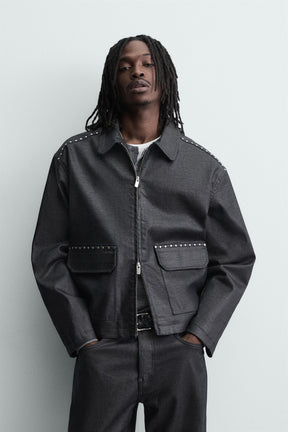 BOXY FIT STUDDED JACKET - Image 2