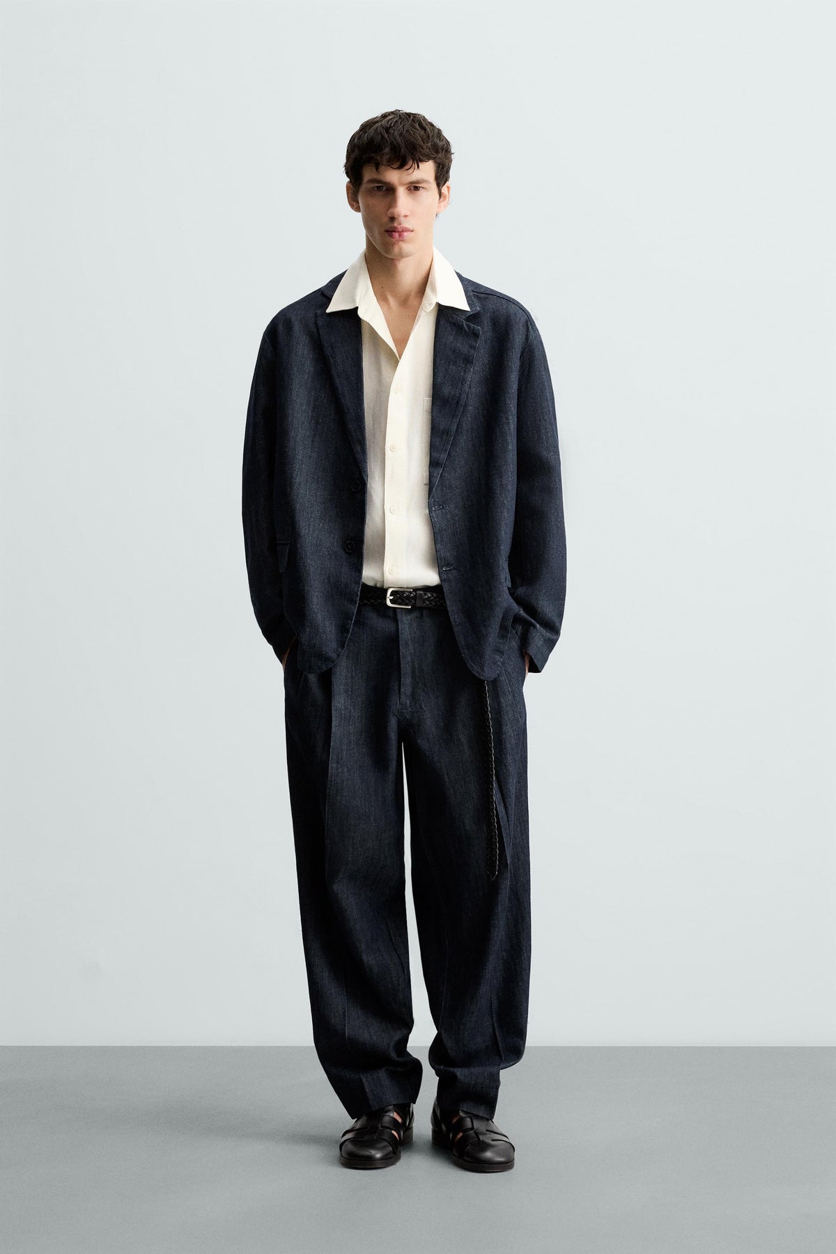 RELAXED FIT DENIM BLAZER - Image 1