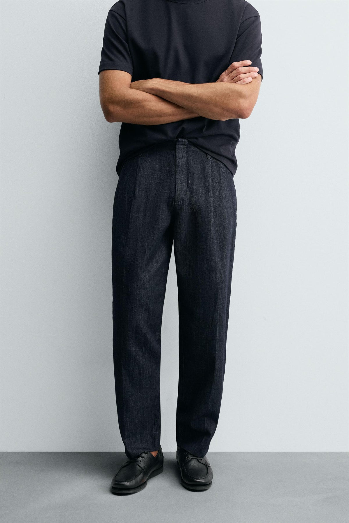 CROPPED WIDE-LEG DENIM TROUSERS - Image 2
