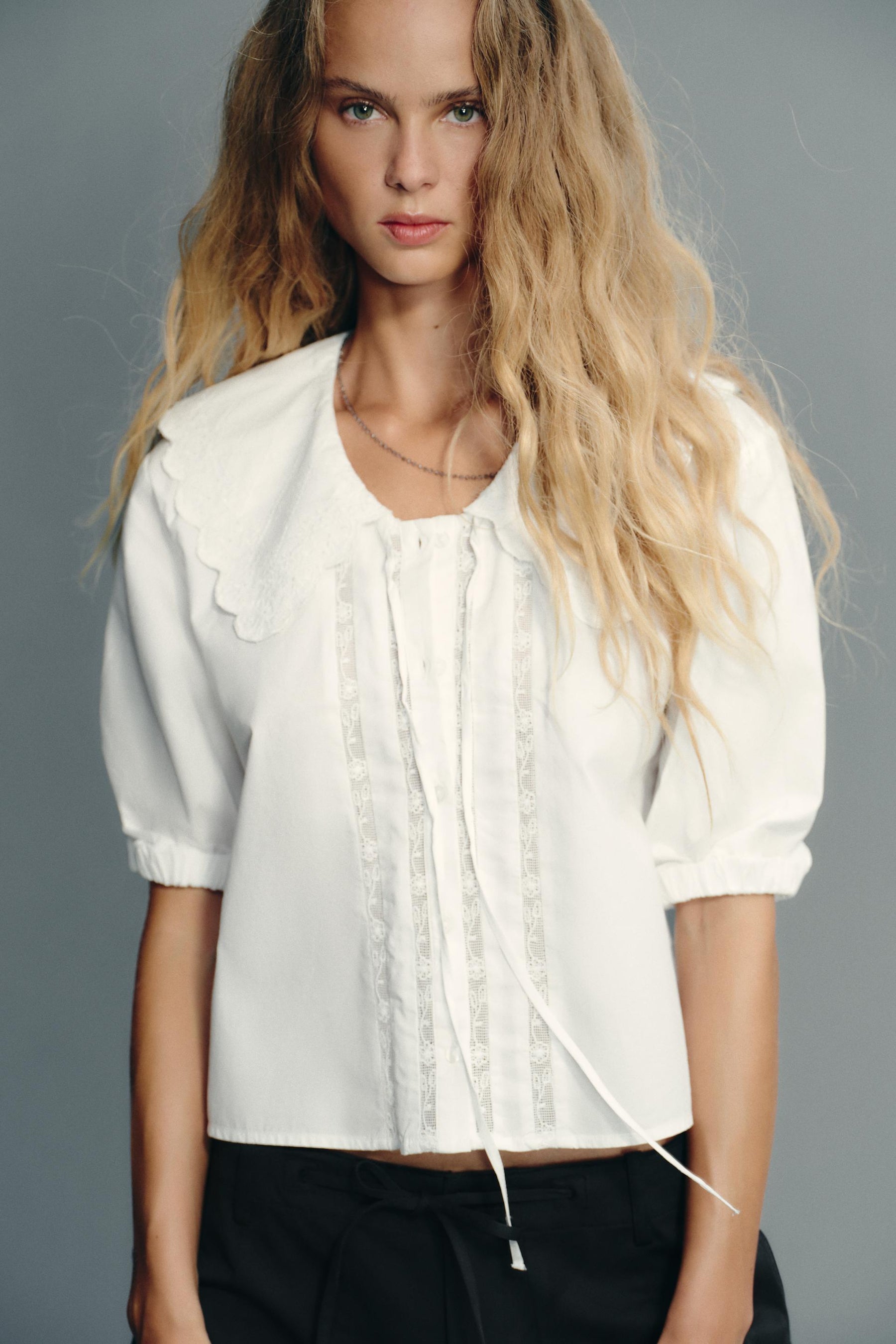 Embroidered Peter Pan Shirt