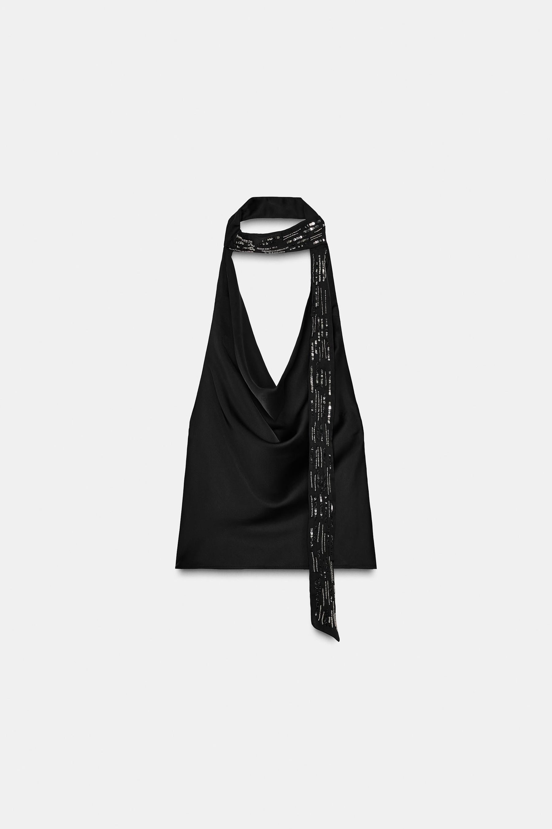 Satin Beaded Fashion Top