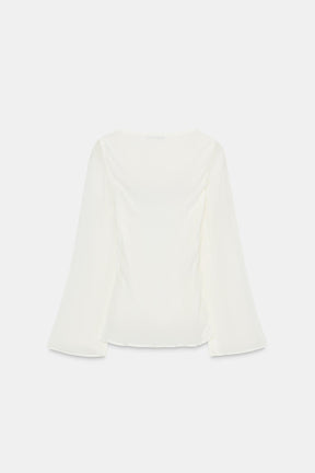 LACE ACCENT GEORGETTE SHIRT