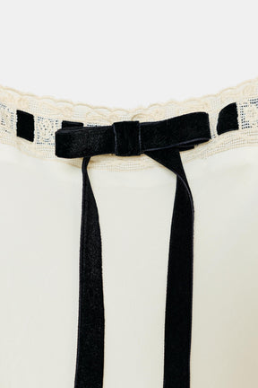 LACE ACCENT GEORGETTE SHIRT