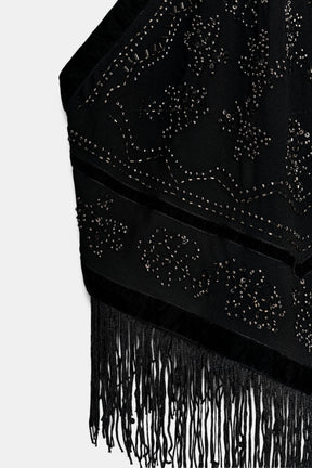 Beaded Georgette Halter Top
