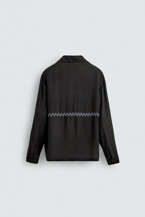 GEOMETRIC EMBROIDERY FLOWING SHIRT - Image 6