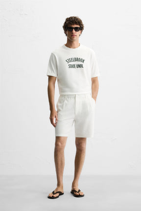 RIBBED SLOGAN T-SHIRT - Image 1