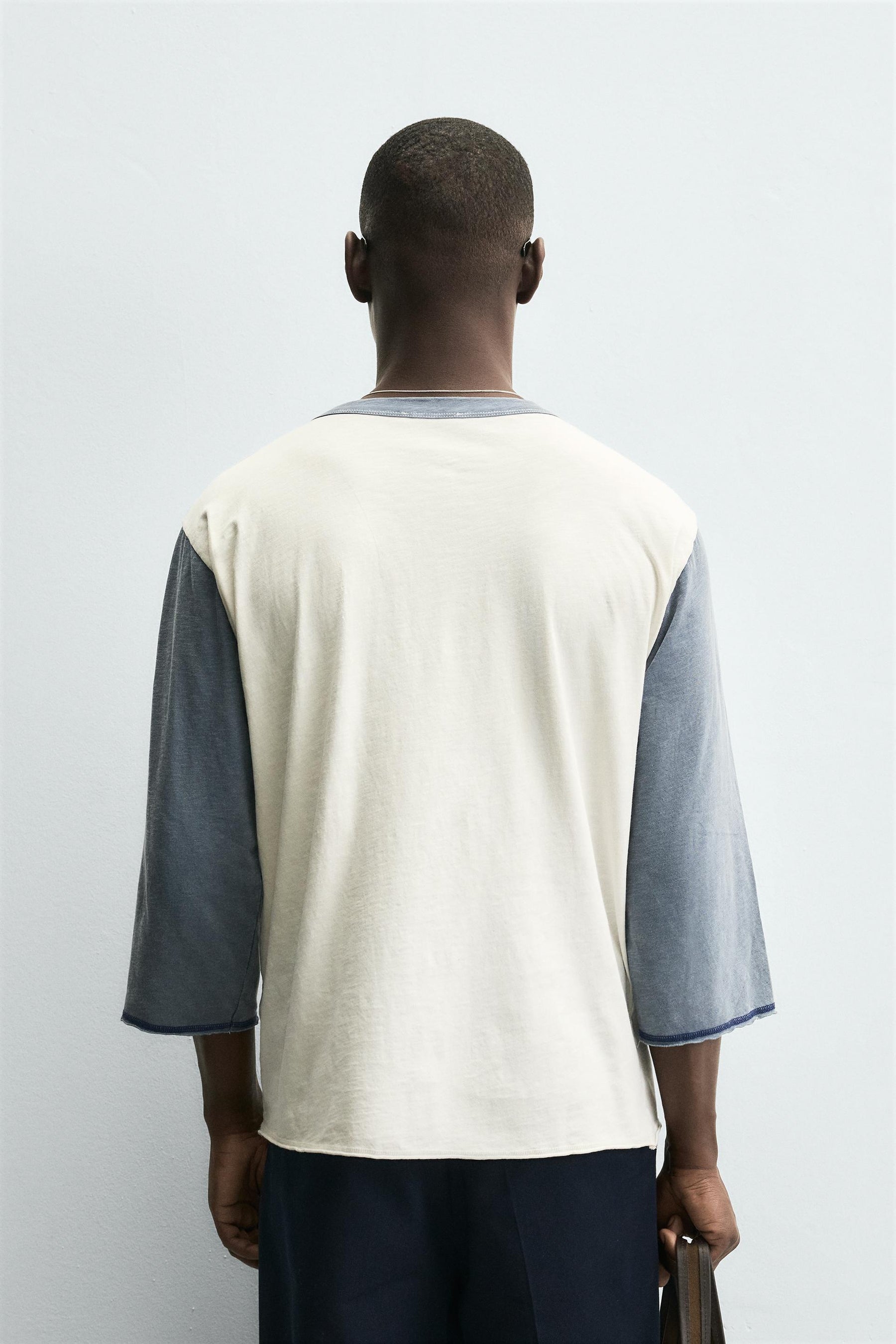 COLOUR BLOCK HENLEY T-SHIRT - Image 3