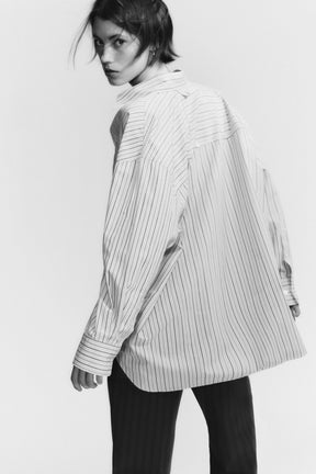 OVERSIZE STRIPED POPLIN SHIRT