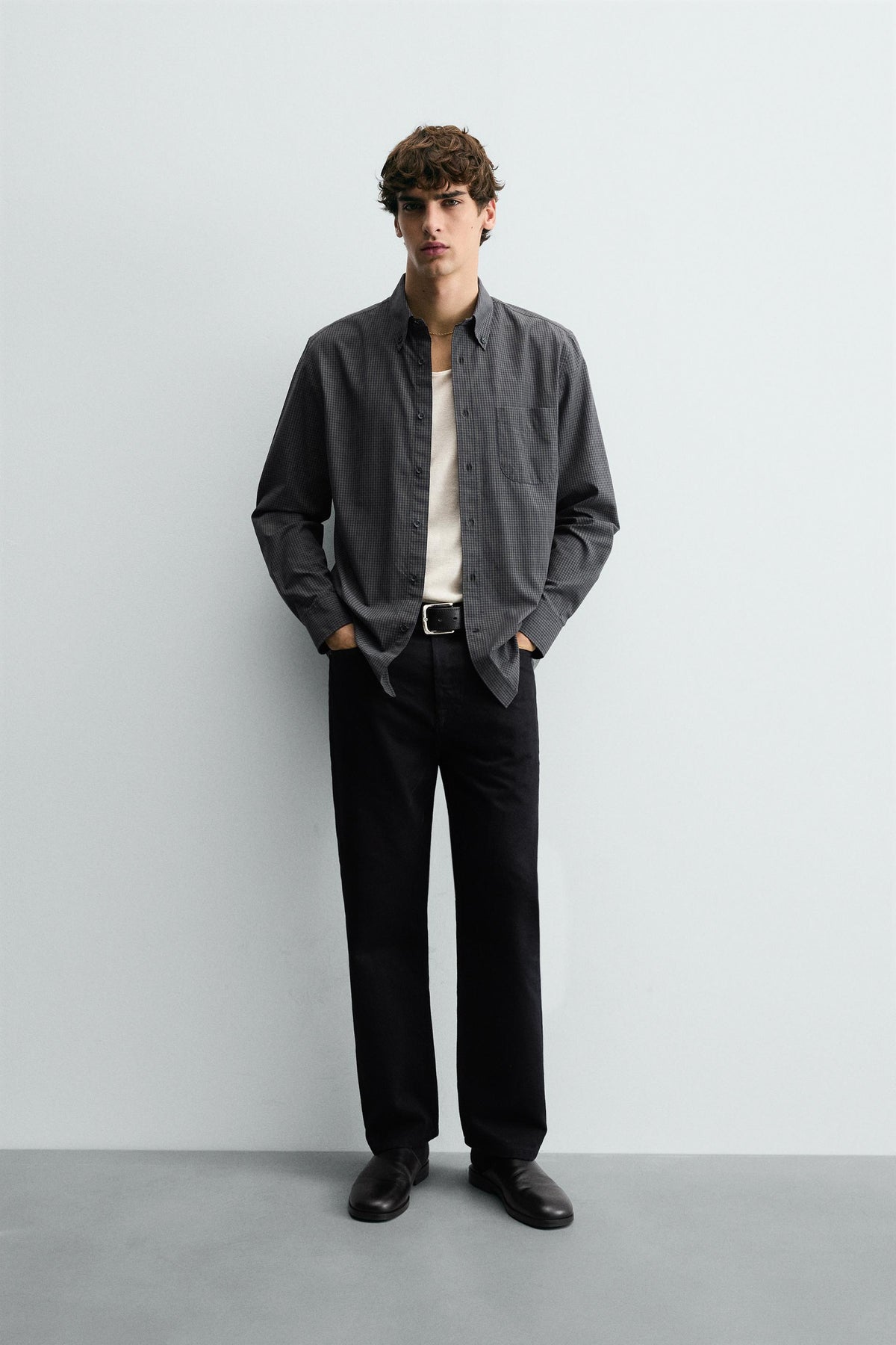 TEXTURED CHECK SHIRT - Image 1