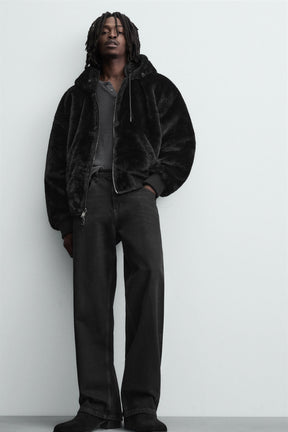 Reversible Faux Fur Bomber