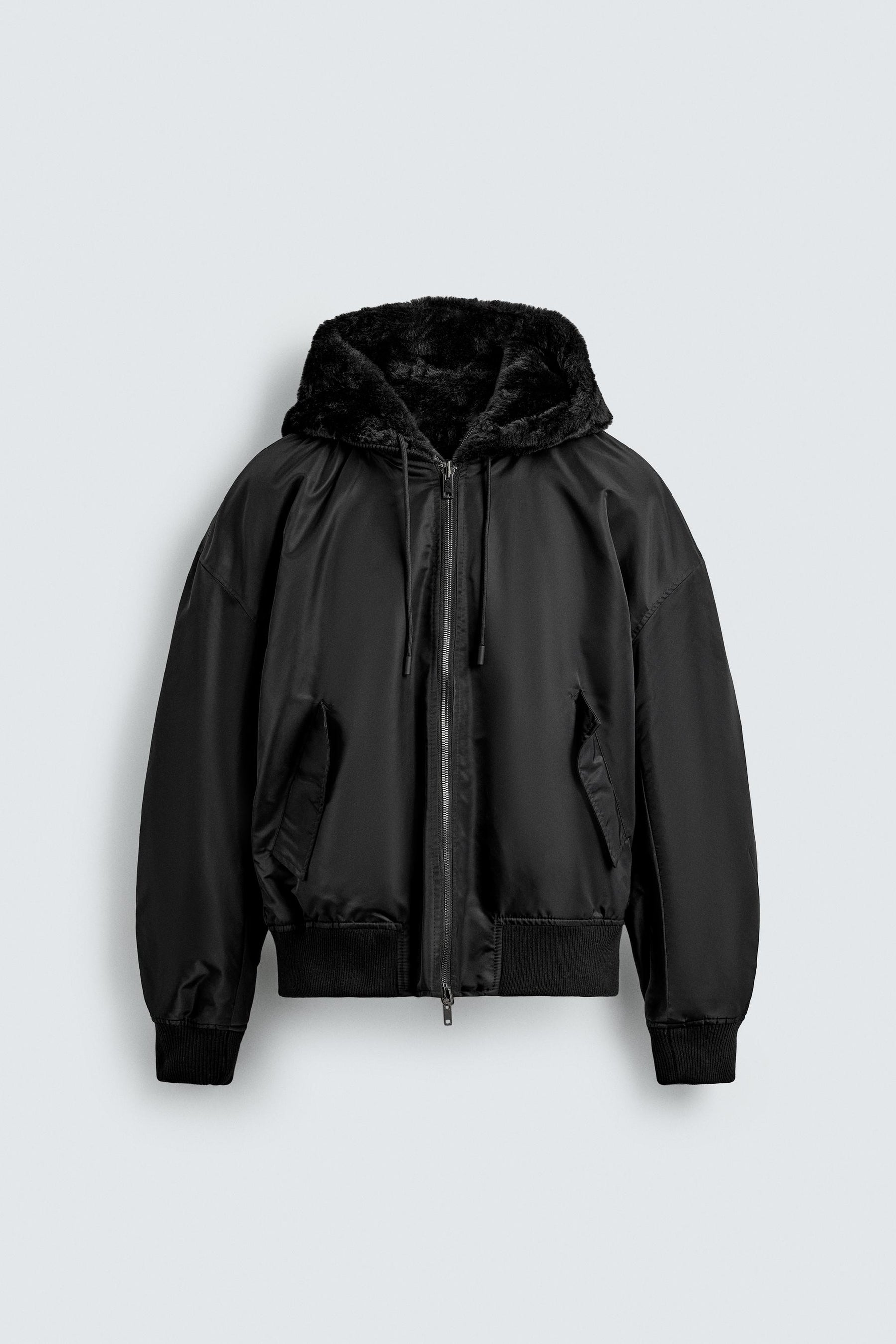 Reversible Faux Fur Bomber