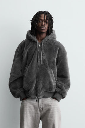 REVERSIBLE FAUX LEATHER BOMBER JACKET - Image 2