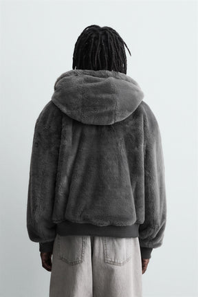 REVERSIBLE FAUX LEATHER BOMBER JACKET - Image 3
