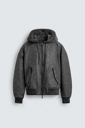 Reversible Faux Leather Bomber