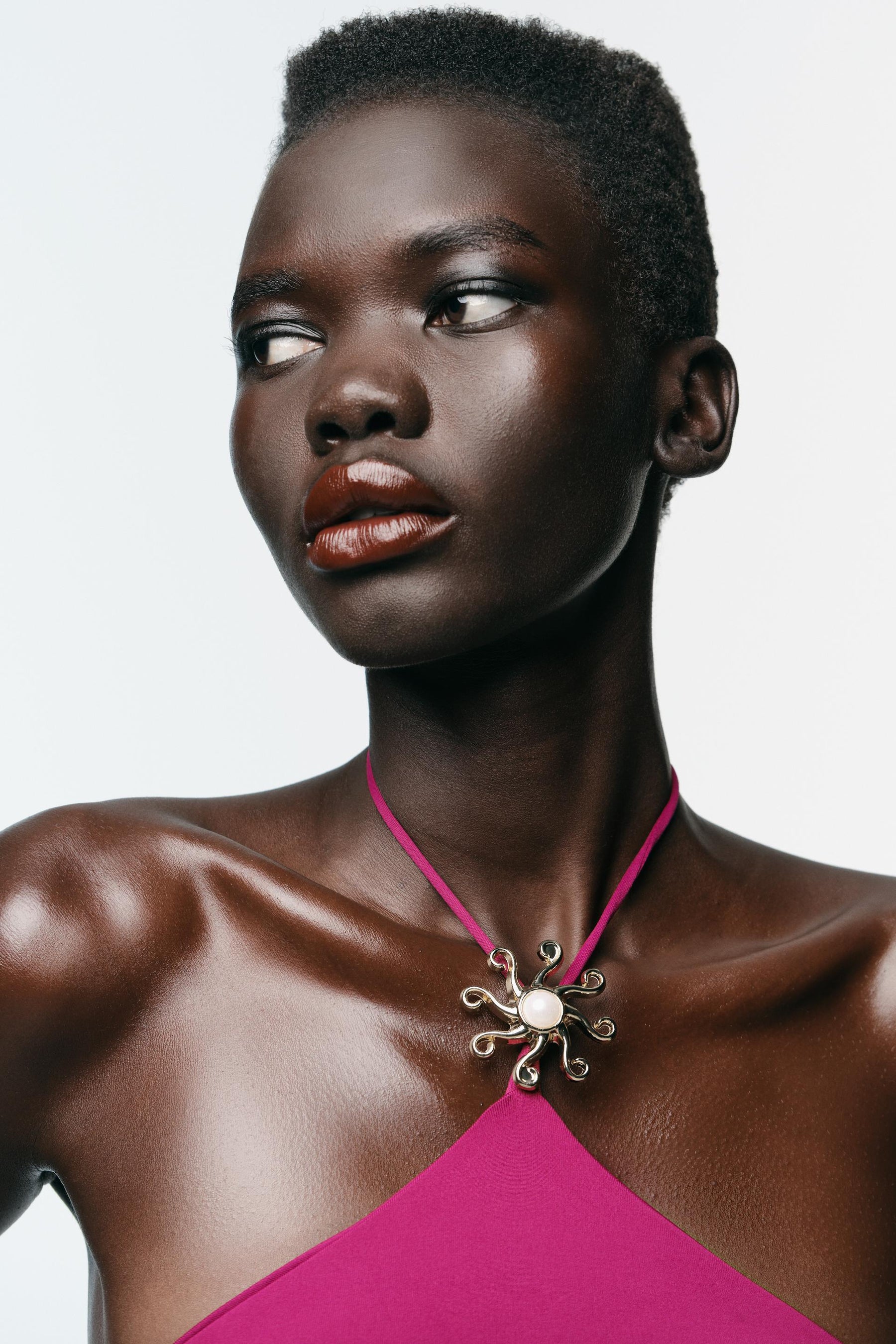 SUN HALTER POLYAMIDE DRESS - Image 5