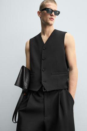 TEXTURED WAISTCOAT WITH POCKETS
