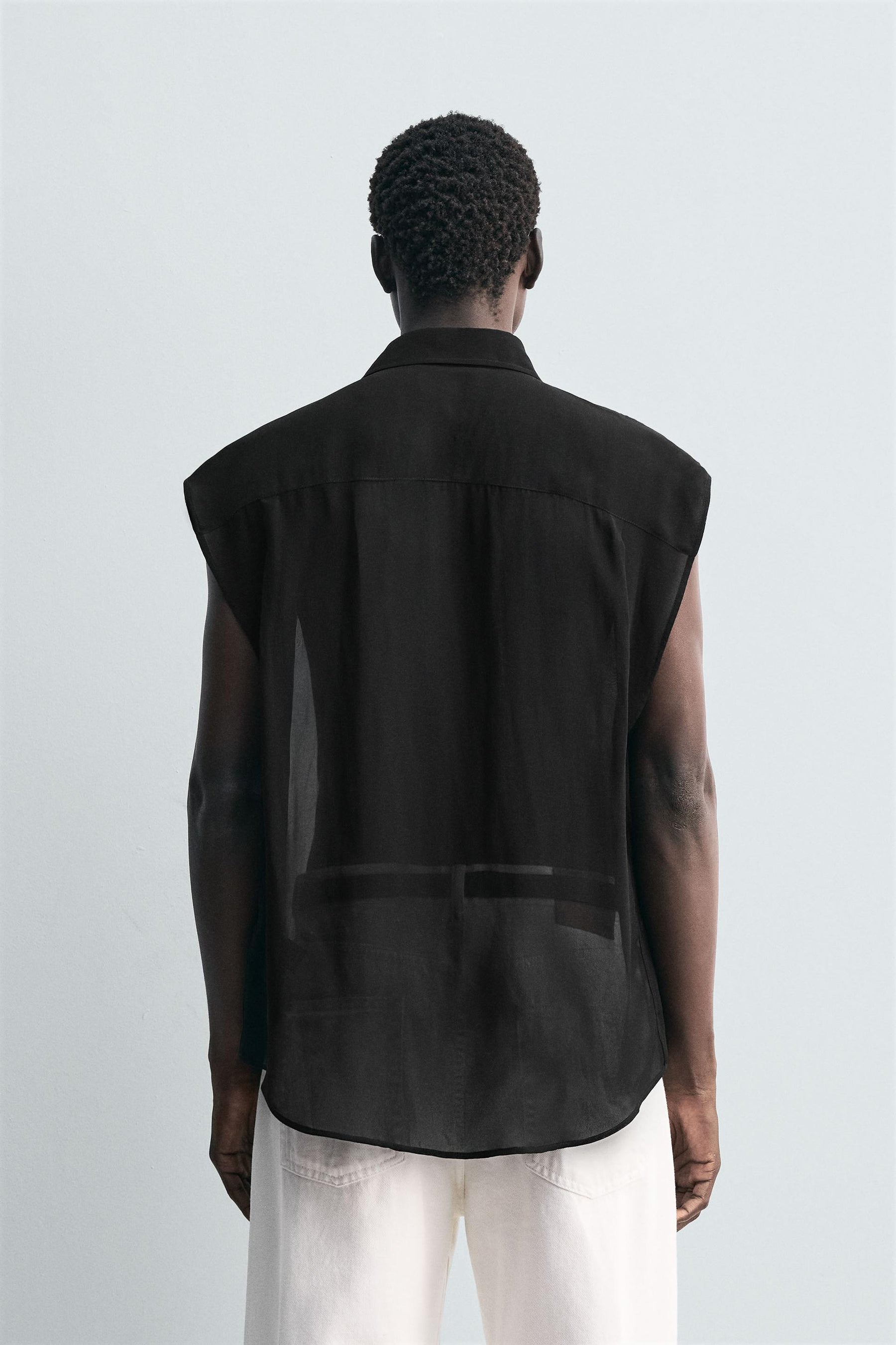 SEMI-SHEER SHIRT WITH POCKETS - Image 3