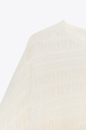 Textured Asymmetric Cape Blouse