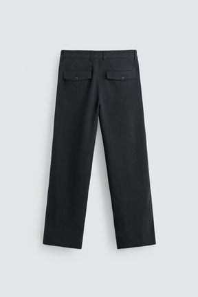 REGULAR FIT TEXTURED TROUSERS - Image 7