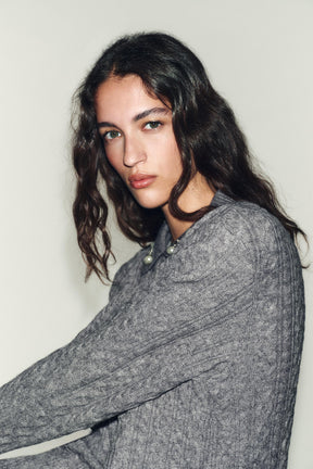 CABLE-KNIT JUMPER WITH JEWEL NECKLINE - Image 5