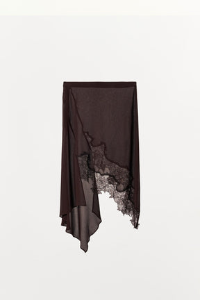 ASYMMETRIC LACE SKIRT