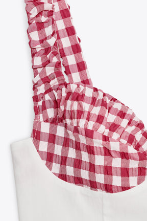 GINGHAM CORSET TOP