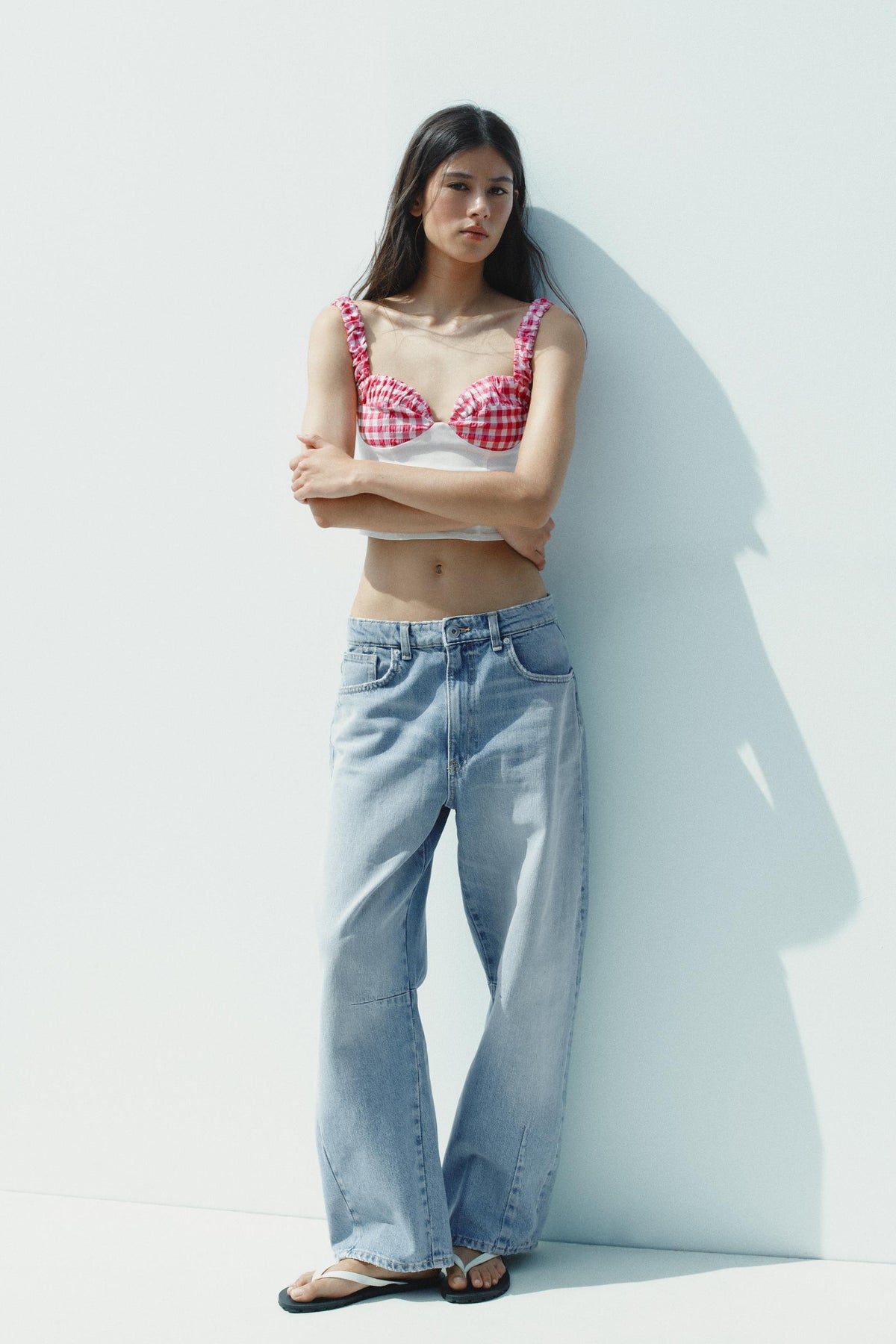 GINGHAM CORSET TOP