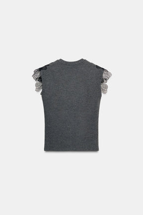 Floral Ribbed Top