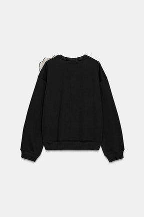 ORGANZA FLOWER SWEATSHIRT