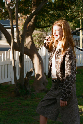 ANIMAL PRINT BOMBER JACKET - Image 1