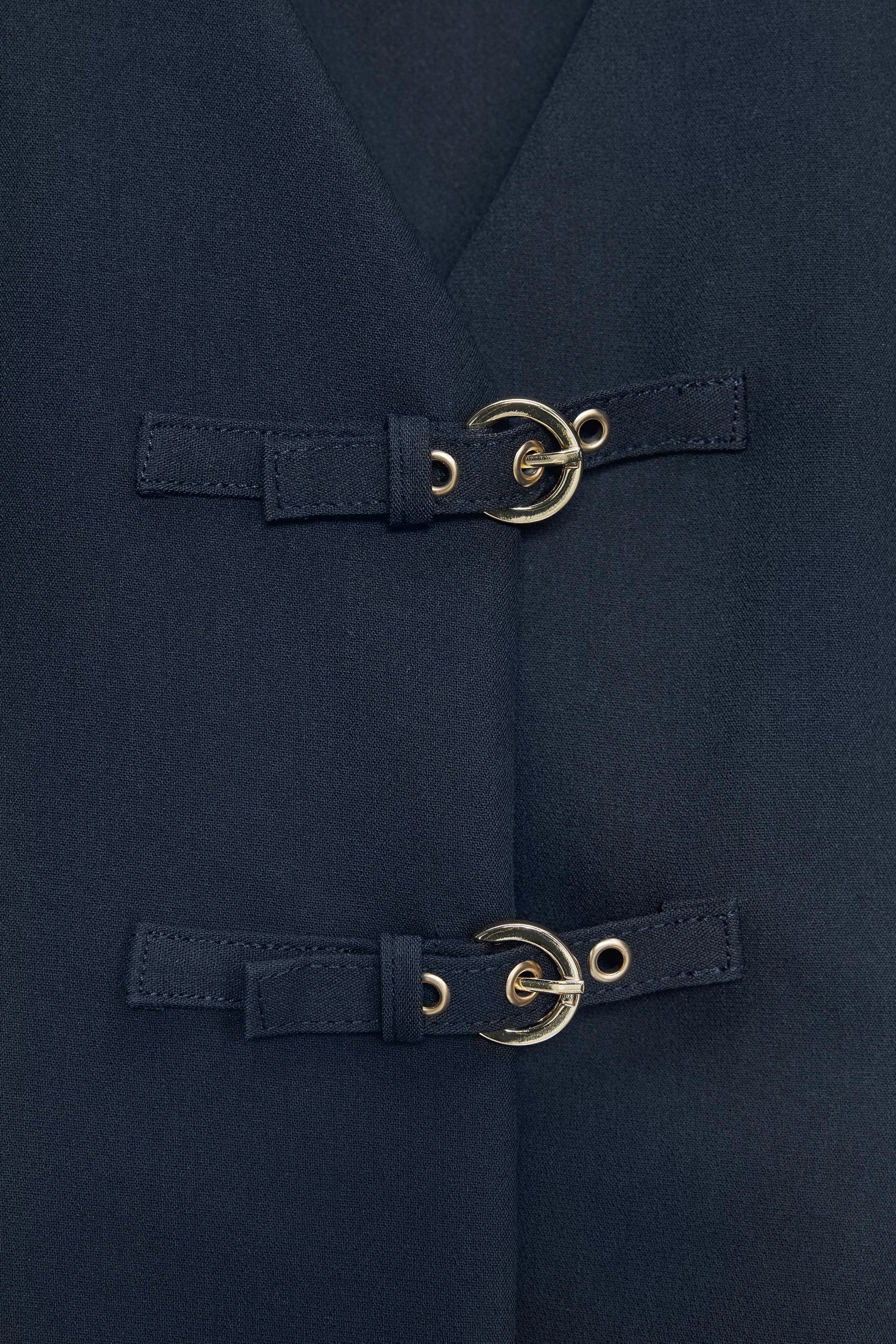 Buckle-Detailed Crepe Top