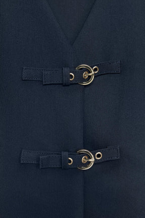Buckle-Detailed Crepe Top