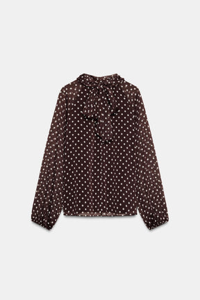Polka Dot Bow Blouse