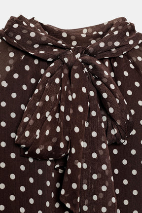 Polka Dot Bow Blouse