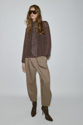 Polka Dot Bow Blouse