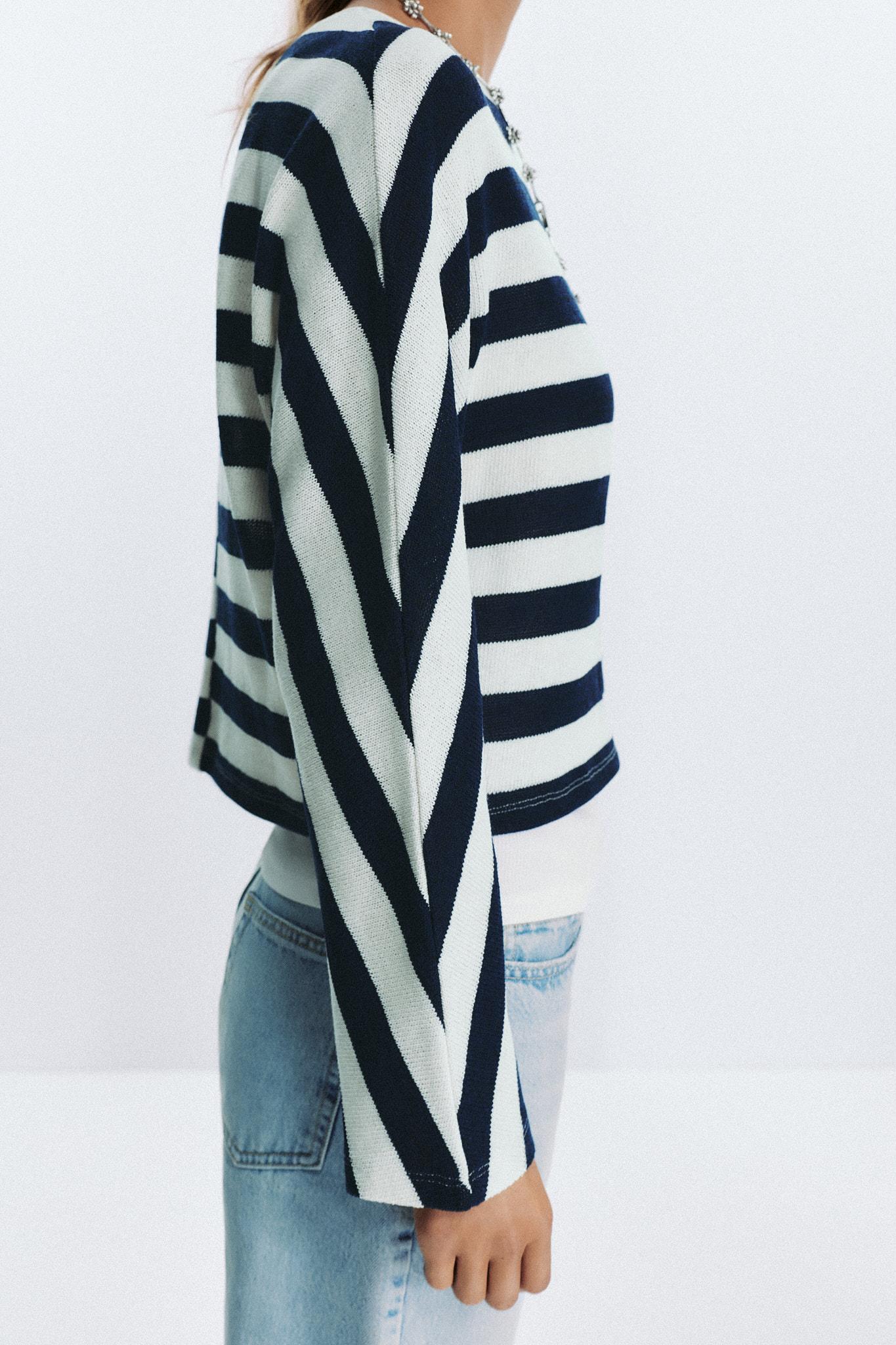 Striped Batwing Sleeve Jumper