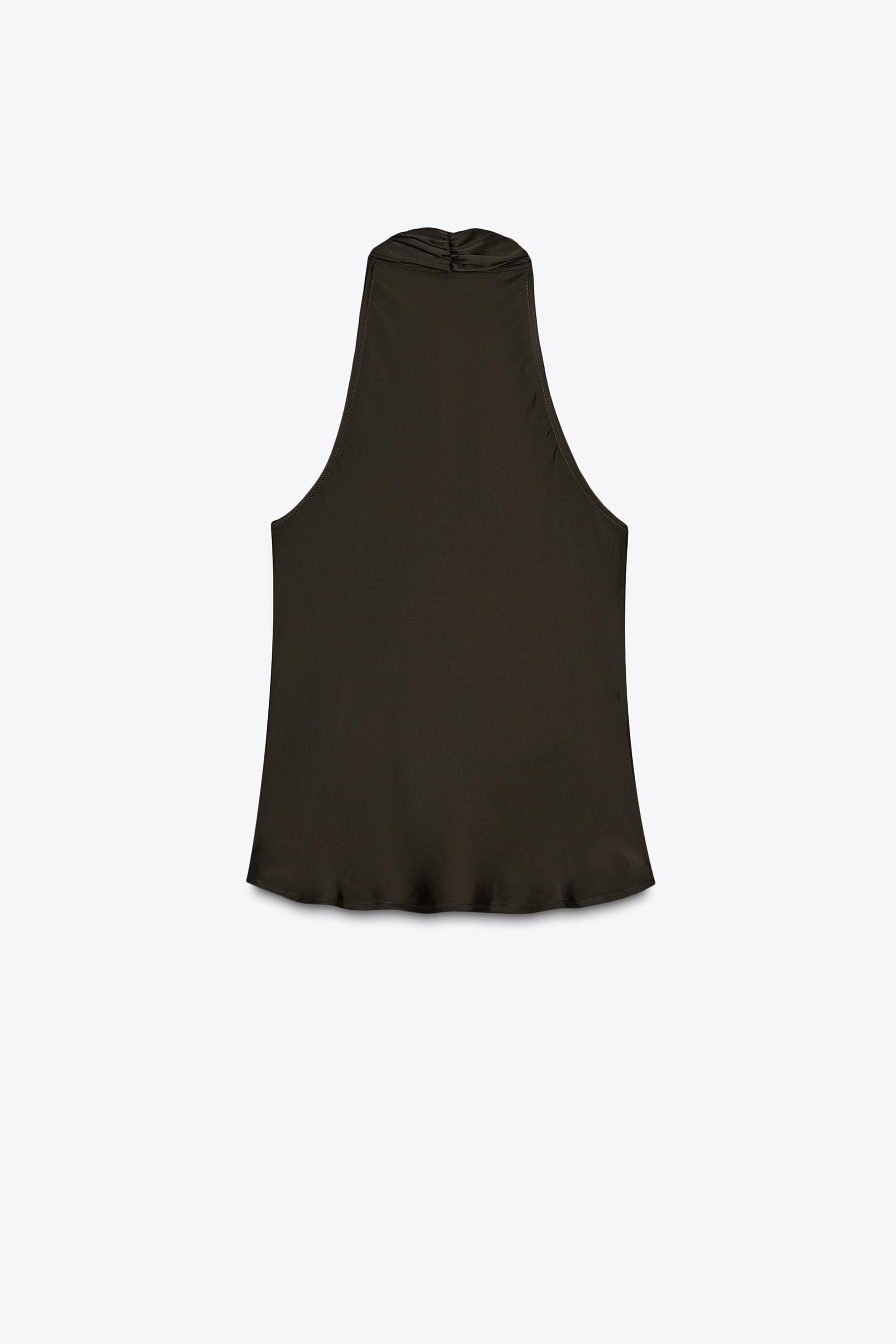 Fringed satin top